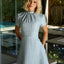 Ava Presley 26705 short sleeve dress with open-back bow detail
