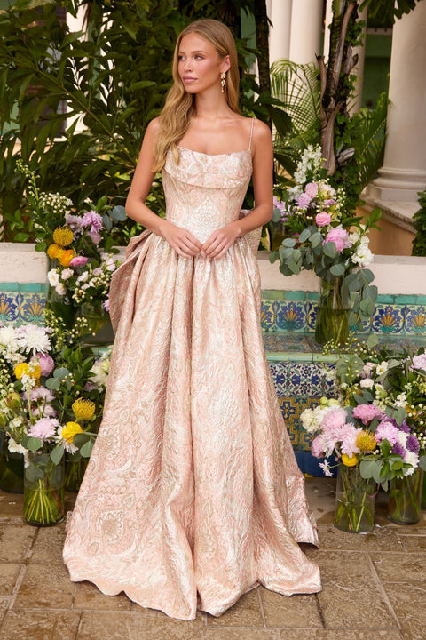 Ava Presley 42554 low scoop back gown with train
