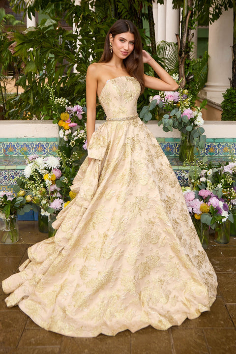 Ava Presley 42555 structured corset bodice prom dress