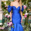 Ava Presley 43020 flared satin gown with sweeping train