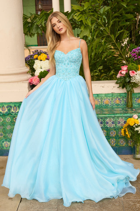 Ava Presley 47242 ball gown with embellished bodice