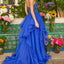 Ava Presley 47271 formal gown with tiered organza skirt