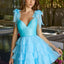 Ava Presley 47320 V neckline ruffle strap dress