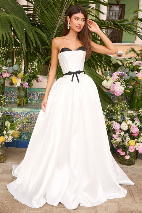 Ava Presley 47365 pleated A-line evening dress