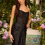 Ava Presley 47368 - Sheer Corset Bodice Draped Satin Gown