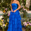 Ava Presley 47373 - Layered Ruffle Gown High Slit Detail