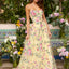 Ava Presley 47391 flowing A-line floral evening gown