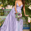 Ava Presley 47399 - Shimmering A-Line Prom Gown Plunging Neckline