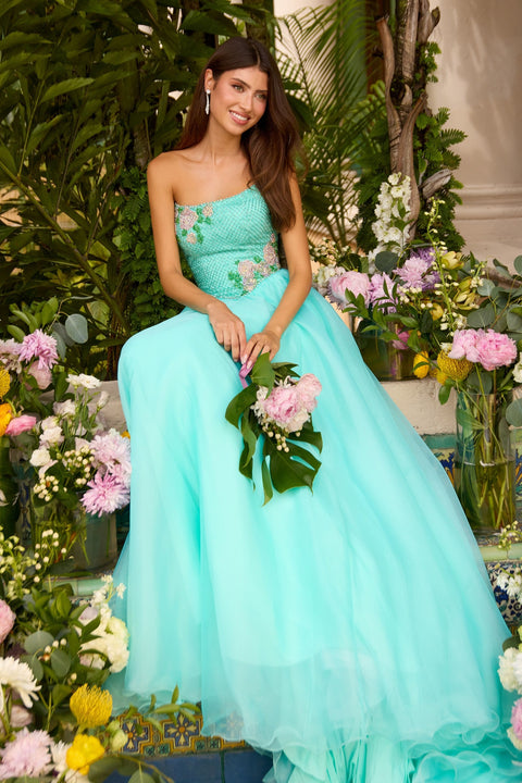Ava Presley 47424 - Crystal Embellished Bodice Full Tulle Ball Gown
