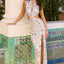 Ava Presley 47444 - Mirror Embellished Halter Neck Fitted Gown