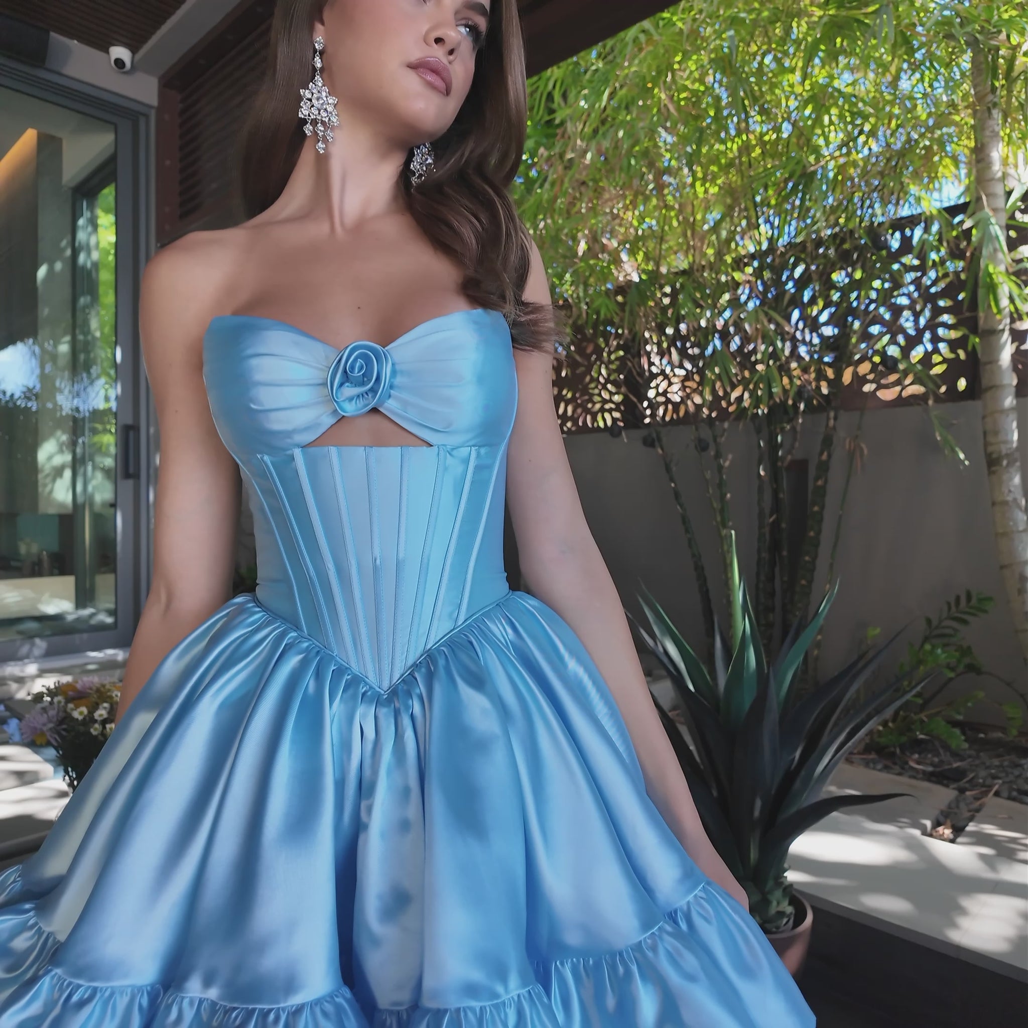Ava Presley 47328 Corset Bodice Flared Skirt Mini Dress