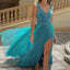 Ava Presley 28599 - Beaded Neck High Slit Gown