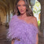 Ava Presley 38841 - Feather One Shoulder High Slit Gown