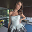 Ava Presley 47316 Strapless Lace Tiered Skirt Mini Dress