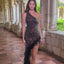 Ava Presley 38831 - One Shoulder Feather Trim Gown