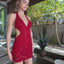Ava Presley 47340 Halter Beaded Open Back Fitted Mini Dress