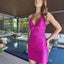 Ava Presley 42490 Halter Beaded Fitted Mini Dress