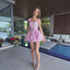 Ava Presley 42449 Bow Strap Rosette Bubble Mini Dress